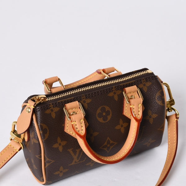 Like new LOUIS VUITTON Nano Speedy Handbag 2WAY Bag M81085 Monogram Used 4a000995