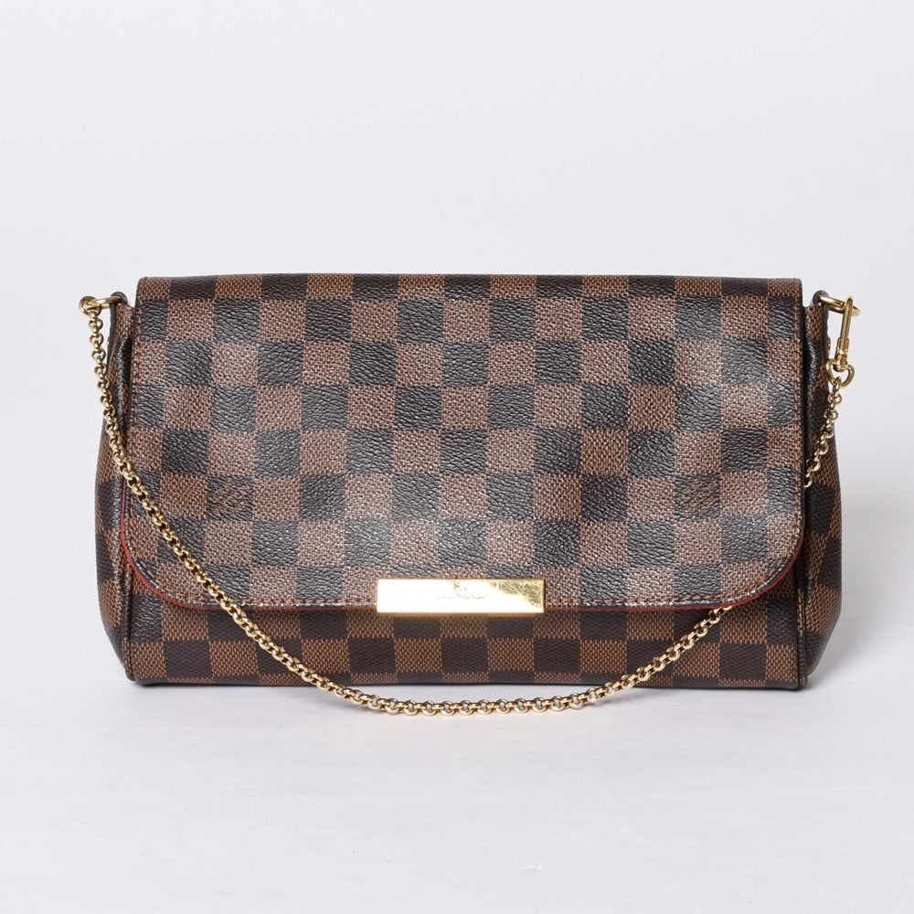 LOUIS VUITTON Shoulder Bag Damier Favorite MM Damier Canvas N41129 Brown Good Condition Used 4a000731
