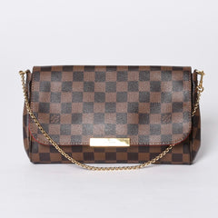 LOUIS VUITTON Shoulder Bag Damier Favorite MM Damier Canvas N41129 Brown Good Condition Used 4a000731