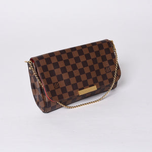 LOUIS VUITTON Shoulder Bag Damier Favorite MM Damier Canvas N41129 Brown Good Condition Used 4a000731