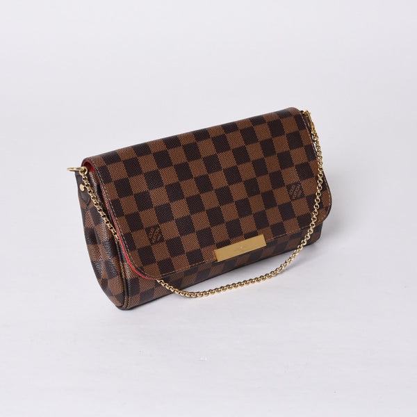 LOUIS VUITTON Shoulder Bag Damier Favorite MM Damier Canvas N41129 Brown Good Condition Used 4a000731
