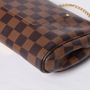 LOUIS VUITTON Shoulder Bag Damier Favorite MM Damier Canvas N41129 Brown Good Condition Used 4a000731
