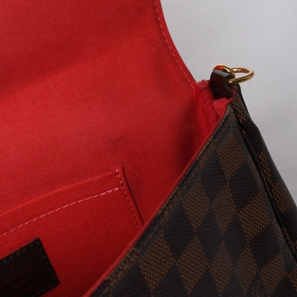 LOUIS VUITTON Shoulder Bag Damier Favorite MM Damier Canvas N41129 Brown Good Condition Used 4a000731