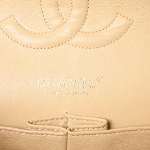 極美品 CHANEL シャネル マトラッセ25 Wフラップ Wチェーンショルダーバッグ 9番台 キャビアスキン ベージュ ゴールド金具 中古 4a001062