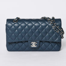 画像をギャラリービューアに読み込む, 極美品 CHANEL シャネル マトラッセ25 Wフラップ Wチェーンショルダーバッグ AO1112 グリーン系 20番台 キャビアスキン シルバー金具 中古 4a001061