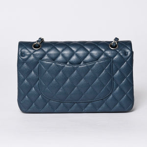 Very good condition CHANEL Chanel Matelasse 25 W flap W chain shoulder bag AO1112 Green series 20s Caviar skin Silver hardware Used 4a001061