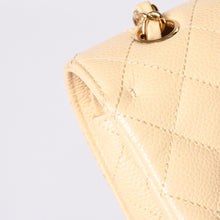 画像をギャラリービューアに読み込む, 極美品 CHANEL シャネル マトラッセ25 Wフラップ Wチェーンショルダーバッグ 9番台 キャビアスキン ベージュ ゴールド金具 中古 4a001062