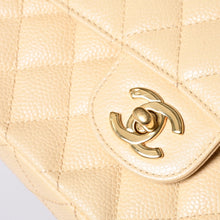 画像をギャラリービューアに読み込む, 極美品 CHANEL シャネル マトラッセ25 Wフラップ Wチェーンショルダーバッグ 9番台 キャビアスキン ベージュ ゴールド金具 中古 4a001062