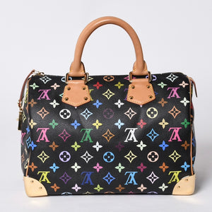 Very Good Condition LOUIS VUITTON Speedy 30 Handbag M92642 Monogram Multicolor Black Gold Hardware Takashi Murakami Used 4a000918