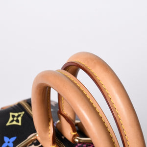 Very Good Condition LOUIS VUITTON Speedy 30 Handbag M92642 Monogram Multicolor Black Gold Hardware Takashi Murakami Used 4a000918