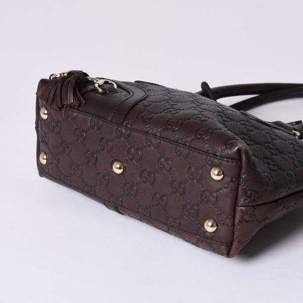 GUCCI グッチ ホースビット GGトートバッグ Hand Bag ハンドバッグ レザー 232964 ブラウン イタリア製 美品 中古 4a001066