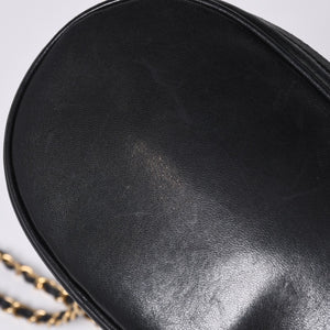 CHANEL Chain shoulder bag No. 1 here mark patch lambskin fringe black gold hardware mint condition used 4a000933