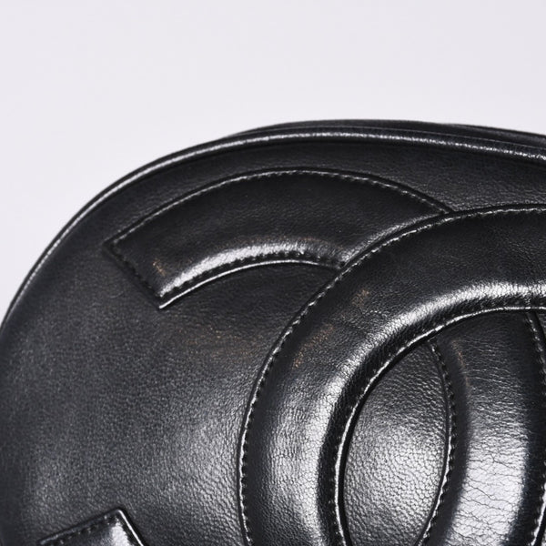 CHANEL Chain shoulder bag No. 1 here mark patch lambskin fringe black gold hardware mint condition used 4a000933