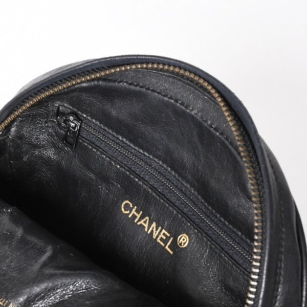 CHANEL Chain shoulder bag No. 1 here mark patch lambskin fringe black gold hardware mint condition used 4a000933