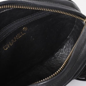 CHANEL Chain shoulder bag No. 1 here mark patch lambskin fringe black gold hardware mint condition used 4a000933