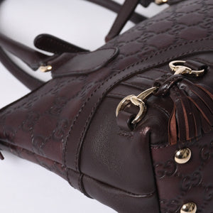 GUCCI グッチ ホースビット GGトートバッグ Hand Bag ハンドバッグ レザー 232964 ブラウン イタリア製 美品 中古 4a001066