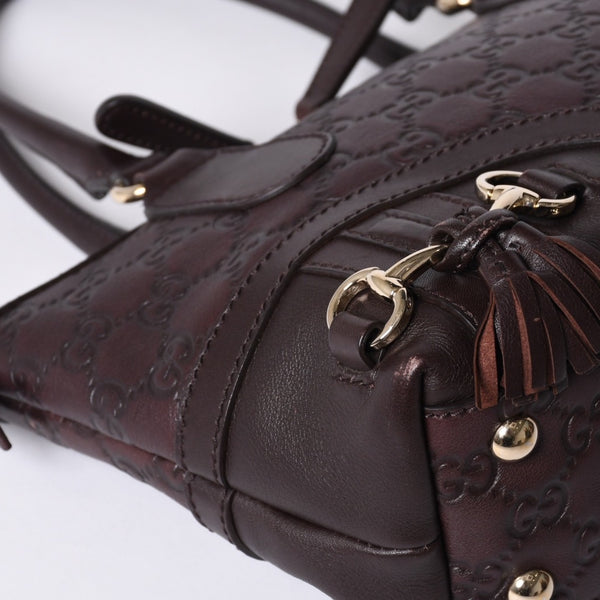 GUCCI グッチ ホースビット GGトートバッグ Hand Bag ハンドバッグ レザー 232964 ブラウン イタリア製 美品 中古 4a001066