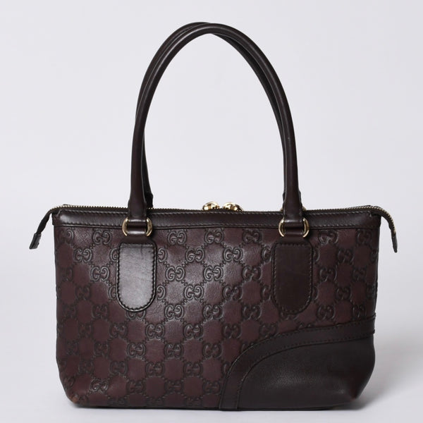 GUCCI グッチ ホースビット GGトートバッグ Hand Bag ハンドバッグ レザー 232964 ブラウン イタリア製 美品 中古 4a001066