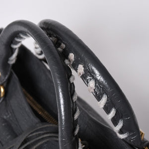 BALENCIAGA Giant Mini City 2WAY Handbag 300295 Black Leather Good Condition Used 4a001117