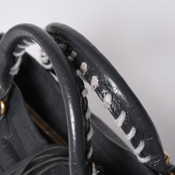 BALENCIAGA Giant Mini City 2WAY Handbag 300295 Black Leather Good Condition Used 4a001117