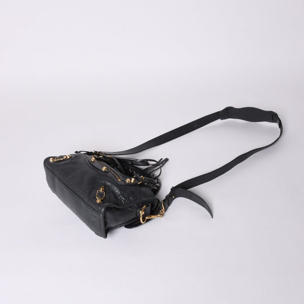 BALENCIAGA Giant Mini City 2WAY Handbag 300295 Black Leather Good Condition Used 4a001117