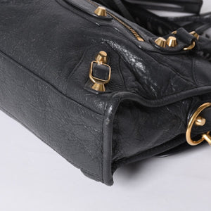 BALENCIAGA Giant Mini City 2WAY Handbag 300295 Black Leather Good Condition Used 4a001117