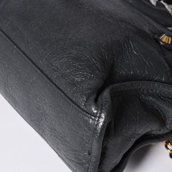 BALENCIAGA Giant Mini City 2WAY Handbag 300295 Black Leather Good Condition Used 4a001117