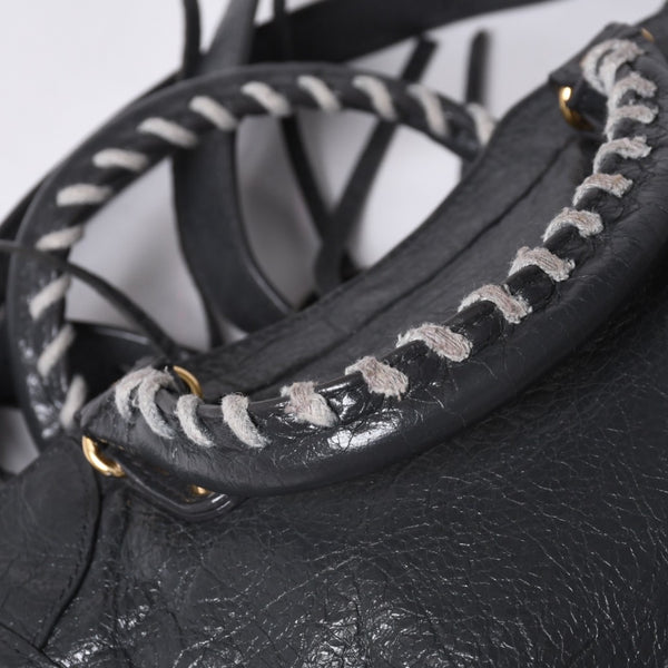 BALENCIAGA Giant Mini City 2WAY Handbag 300295 Black Leather Good Condition Used 4a001117