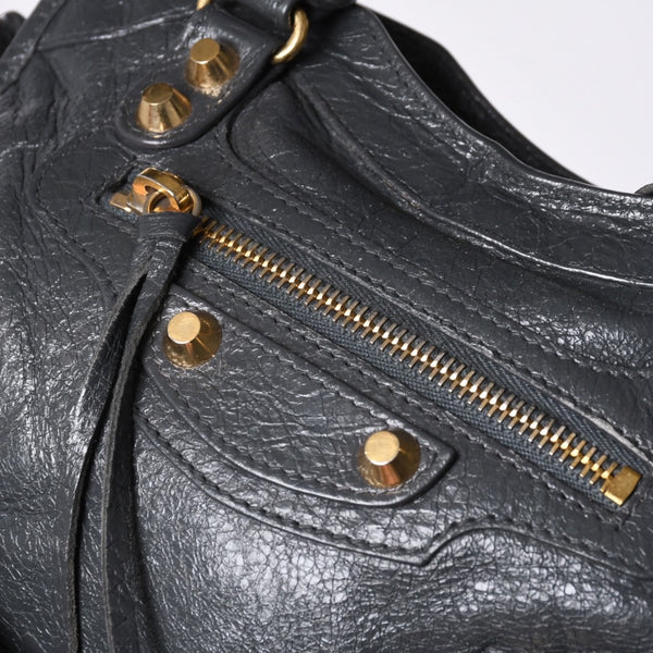 BALENCIAGA Giant Mini City 2WAY Handbag 300295 Black Leather Good Condition Used 4a001117