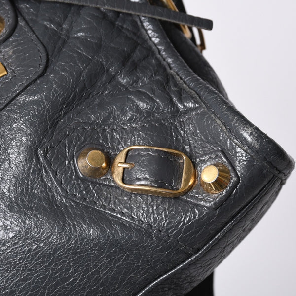 BALENCIAGA Giant Mini City 2WAY Handbag 300295 Black Leather Good Condition Used 4a001117