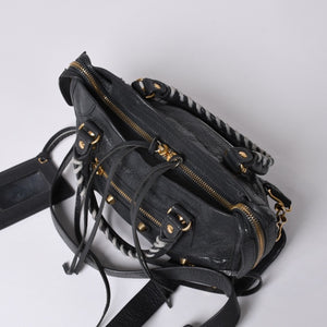 BALENCIAGA Giant Mini City 2WAY Handbag 300295 Black Leather Good Condition Used 4a001117