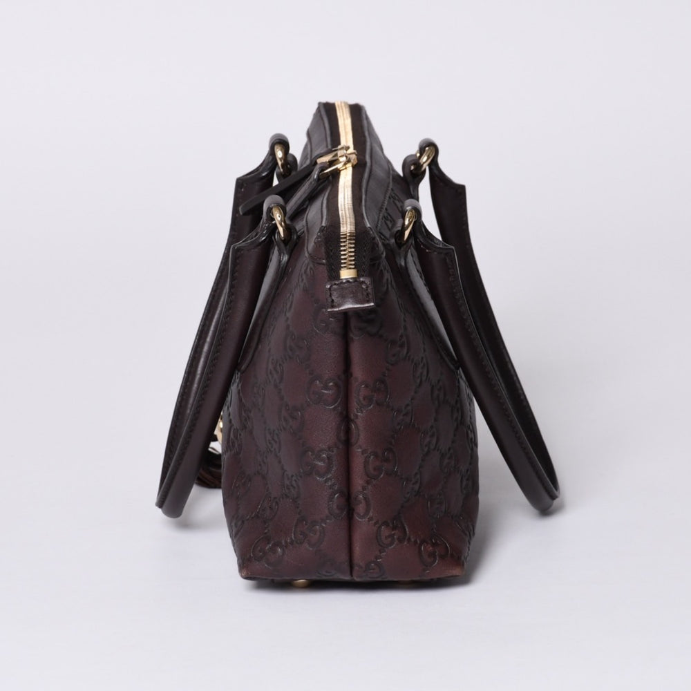 GUCCI グッチ ホースビット GGトートバッグ Hand Bag ハンドバッグ レザー 232964 ブラウン イタリア製 美品 中古 4a001066