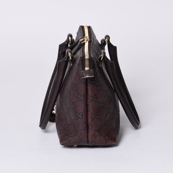 GUCCI グッチ ホースビット GGトートバッグ Hand Bag ハンドバッグ レザー 232964 ブラウン イタリア製 美品 中古 4a001066