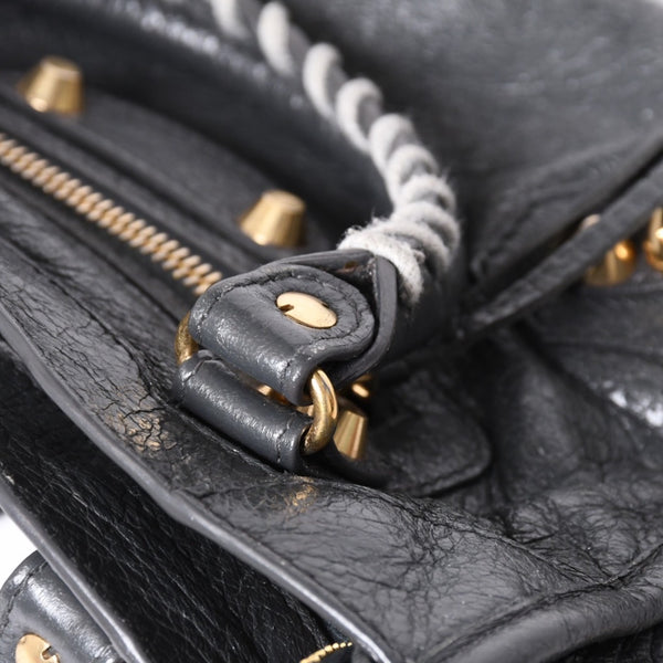 BALENCIAGA Giant Mini City 2WAY Handbag 300295 Black Leather Good Condition Used 4a001117