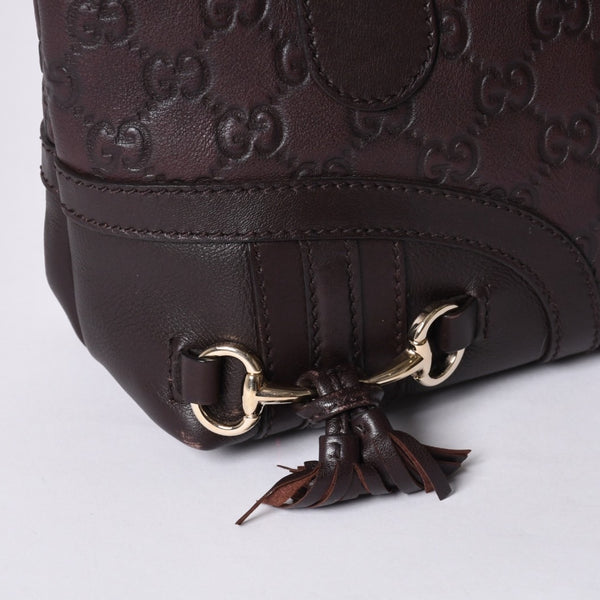 GUCCI グッチ ホースビット GGトートバッグ Hand Bag ハンドバッグ レザー 232964 ブラウン イタリア製 美品 中古 4a001066