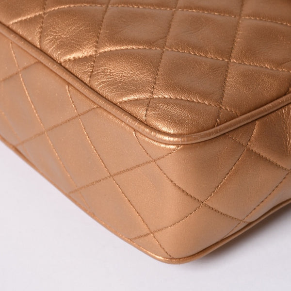Very Good Condition CHANEL Chain Shoulder Bag No. 2 Coco Mark Coco Ball Lambskin Quilted Bronze Gold Hardware Used 4a000914