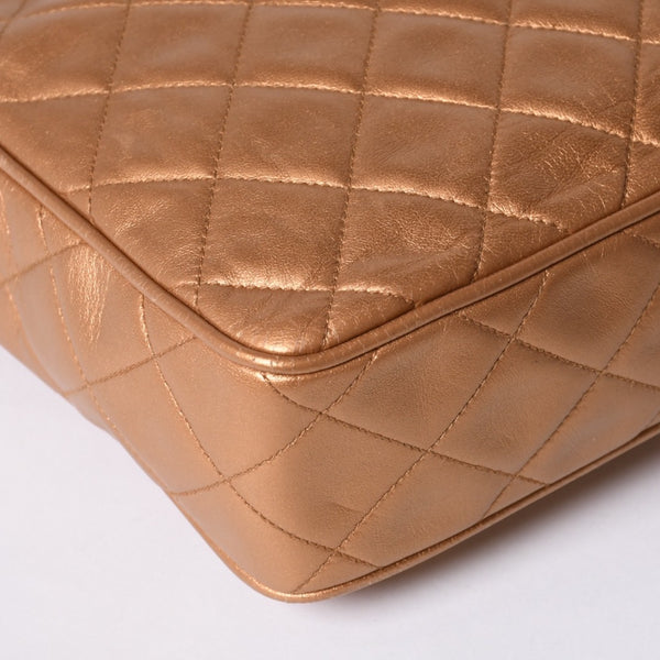 Very Good Condition CHANEL Chain Shoulder Bag No. 2 Coco Mark Coco Ball Lambskin Quilted Bronze Gold Hardware Used 4a000914