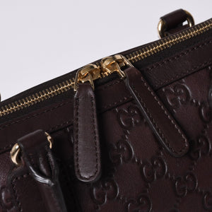 GUCCI グッチ ホースビット GGトートバッグ Hand Bag ハンドバッグ レザー 232964 ブラウン イタリア製 美品 中古 4a001066