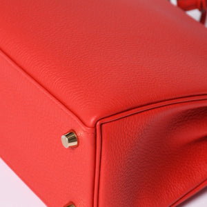 新品未使用 HERMES エルメス KELLY ケリー25 2WAYハンドバッグ 内縫い トゴ ルージュドゥクー ゴールド金具 K刻印 4a001085