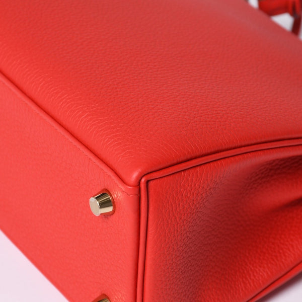 新品未使用 HERMES エルメス KELLY ケリー25 2WAYハンドバッグ 内縫い トゴ ルージュドゥクー ゴールド金具 K刻印 4a001085