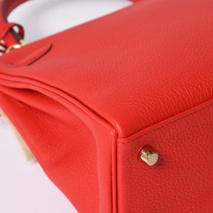 新品未使用 HERMES エルメス KELLY ケリー25 2WAYハンドバッグ 内縫い トゴ ルージュドゥクー ゴールド金具 K刻印 4a001085