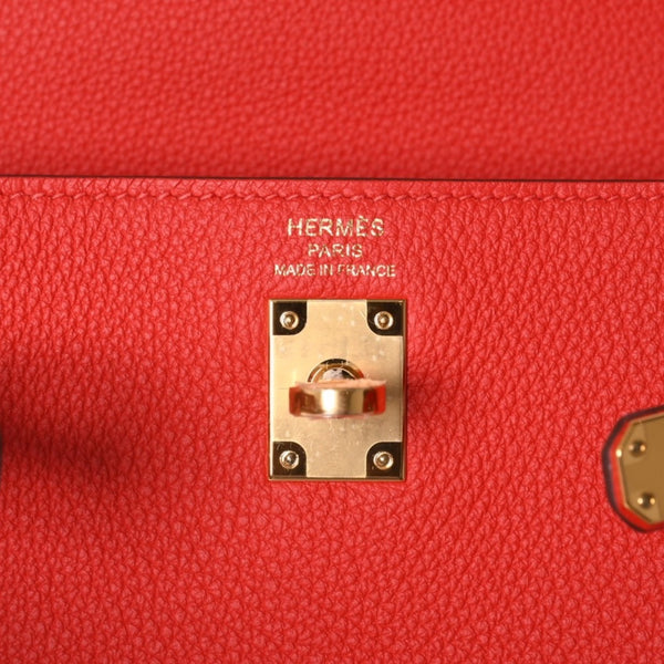 新品未使用 HERMES エルメス KELLY ケリー25 2WAYハンドバッグ 内縫い トゴ ルージュドゥクー ゴールド金具 K刻印 4a001085