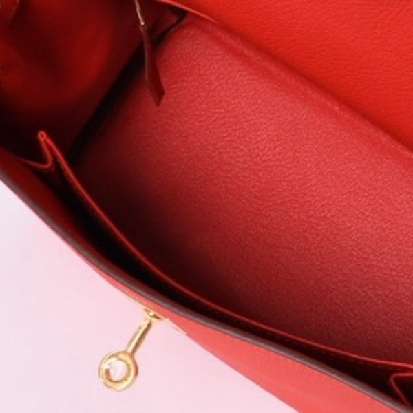 新品未使用 HERMES エルメス KELLY ケリー25 2WAYハンドバッグ 内縫い トゴ ルージュドゥクー ゴールド金具 K刻印 4a001085