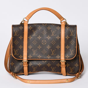 LOUIS VUITTON Marel Sackado Handbag M51158 Monogram Canvas Brown Gold Hardware Good Condition Used 4a000727