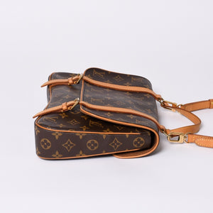 LOUIS VUITTON Marel Sackado Handbag M51158 Monogram Canvas Brown Gold Hardware Good Condition Used 4a000727