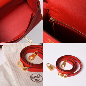 新品未使用 HERMES エルメス KELLY ケリー25 2WAYハンドバッグ 内縫い トゴ ルージュドゥクー ゴールド金具 K刻印 4a001085