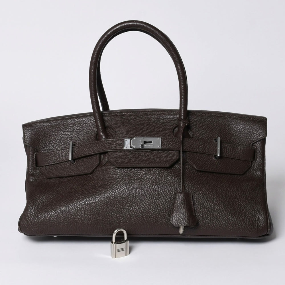 極美品 HERMES エルメス ショルダーバーキン トリヨンクレマンス ◻︎J刻 ゴルチェ期 ショコラ シルバー金具 中古 4a001218
