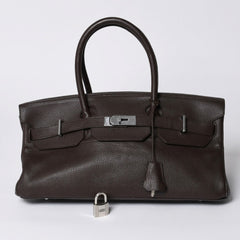 極美品 HERMES エルメス ショルダーバーキン トリヨンクレマンス ◻︎J刻 ゴルチェ期 ショコラ シルバー金具 中古 4a001218