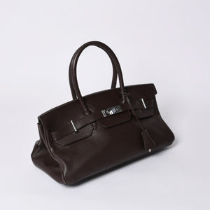極美品 HERMES エルメス ショルダーバーキン トリヨンクレマンス ◻︎J刻 ゴルチェ期 ショコラ シルバー金具 中古 4a001218