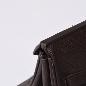 極美品 HERMES エルメス ショルダーバーキン トリヨンクレマンス ◻︎J刻 ゴルチェ期 ショコラ シルバー金具 中古 4a001218